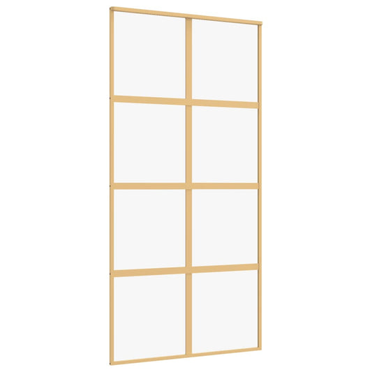 Schuifdeur 102,5X205 Cm Helder Esg-Glas En Aluminium Kleur