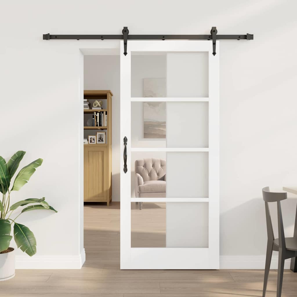 Schuifdeur Massief Grenenhout En Glas Naturel