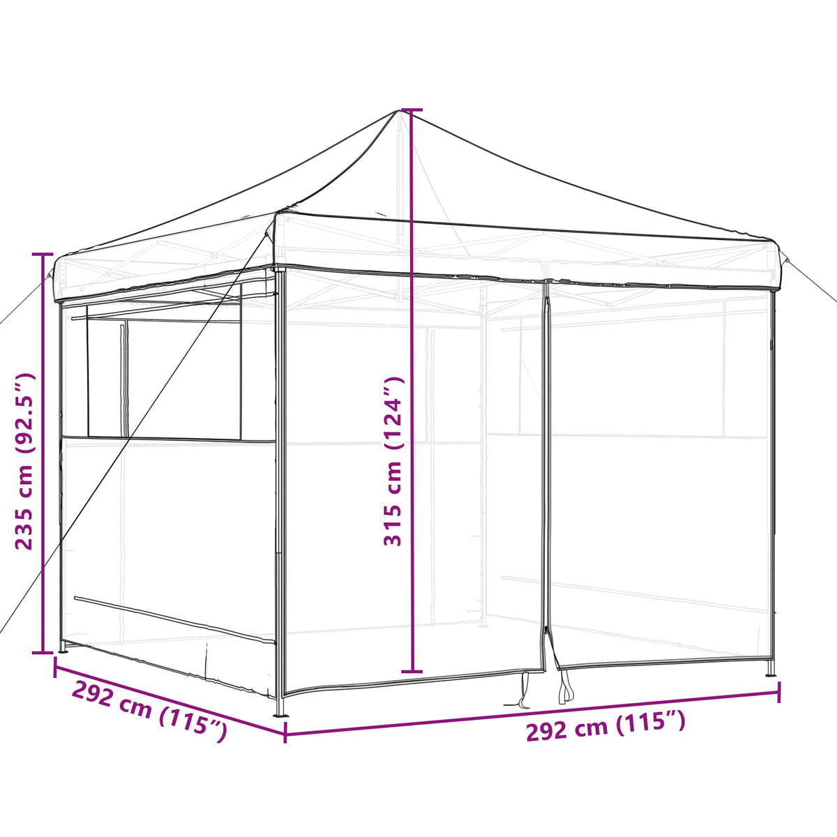 Partytent 292 X 292 X 315 Cm Oxford Stof