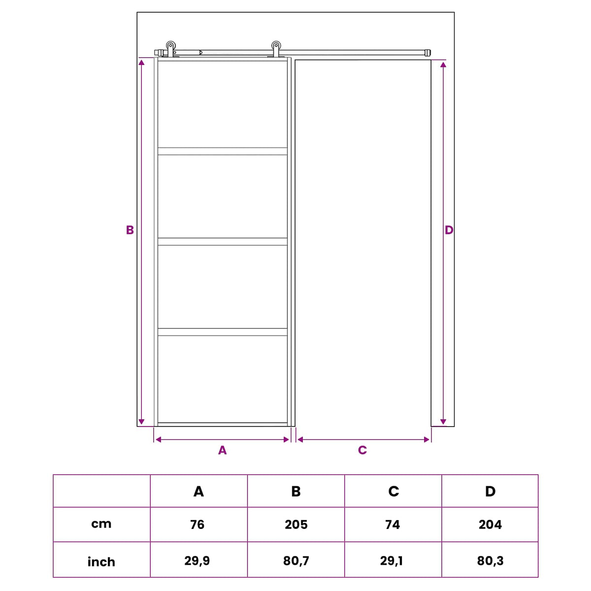 Schuifdeur Gelaagd Glas En Aluminium