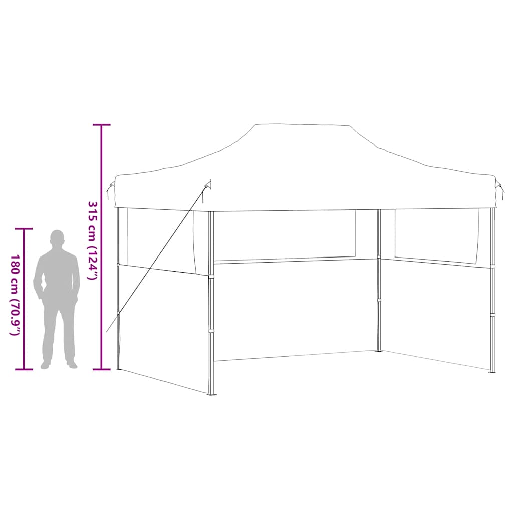 Partytent Met 3 Zijwanden Inklapbaar 3X4 M Staal