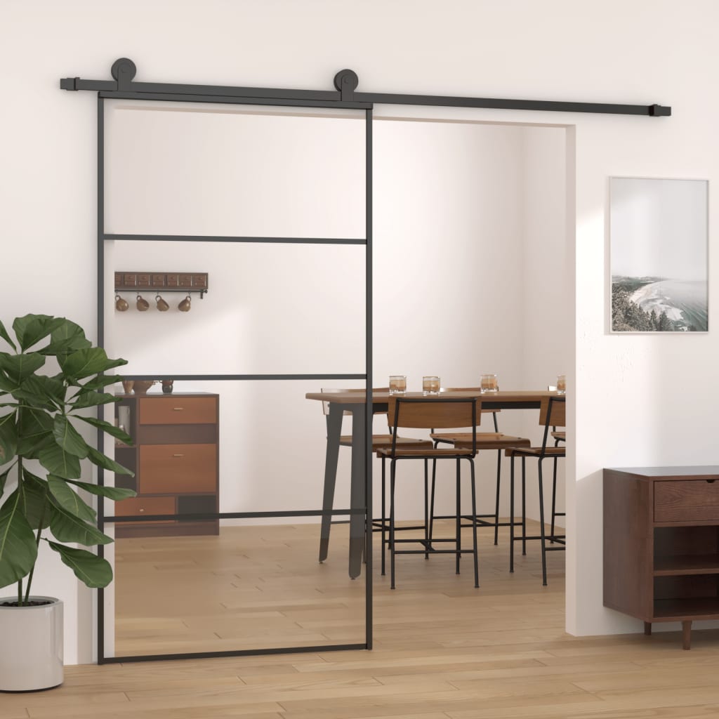 Schuifdeur Helder Esg-Glas En Aluminium Kleurig