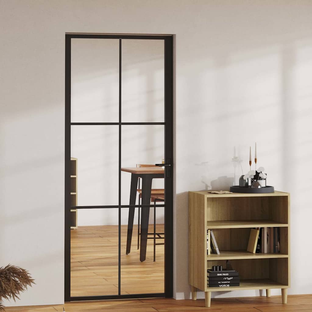 Binnendeur 93X201,5 Cm Esg-Glas En Aluminium Wit