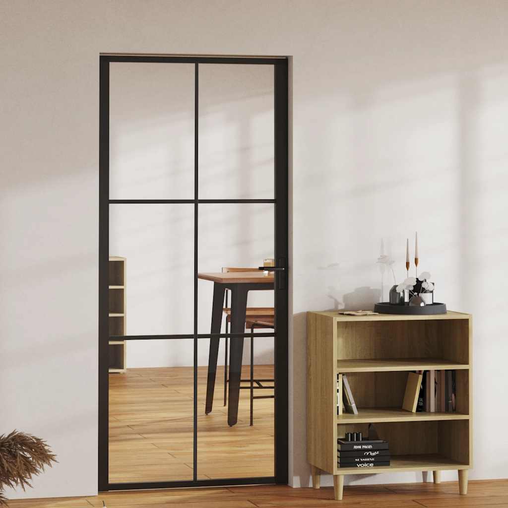 Binnendeur 93X201,5 Cm Esg-Glas En Aluminium Wit