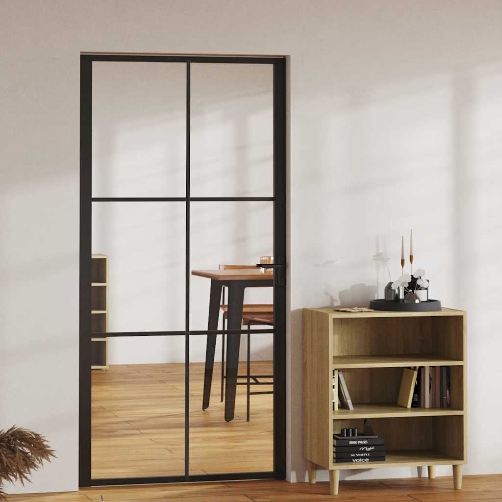 Binnendeur 93X201,5 Cm Esg-Glas En Aluminium Wit
