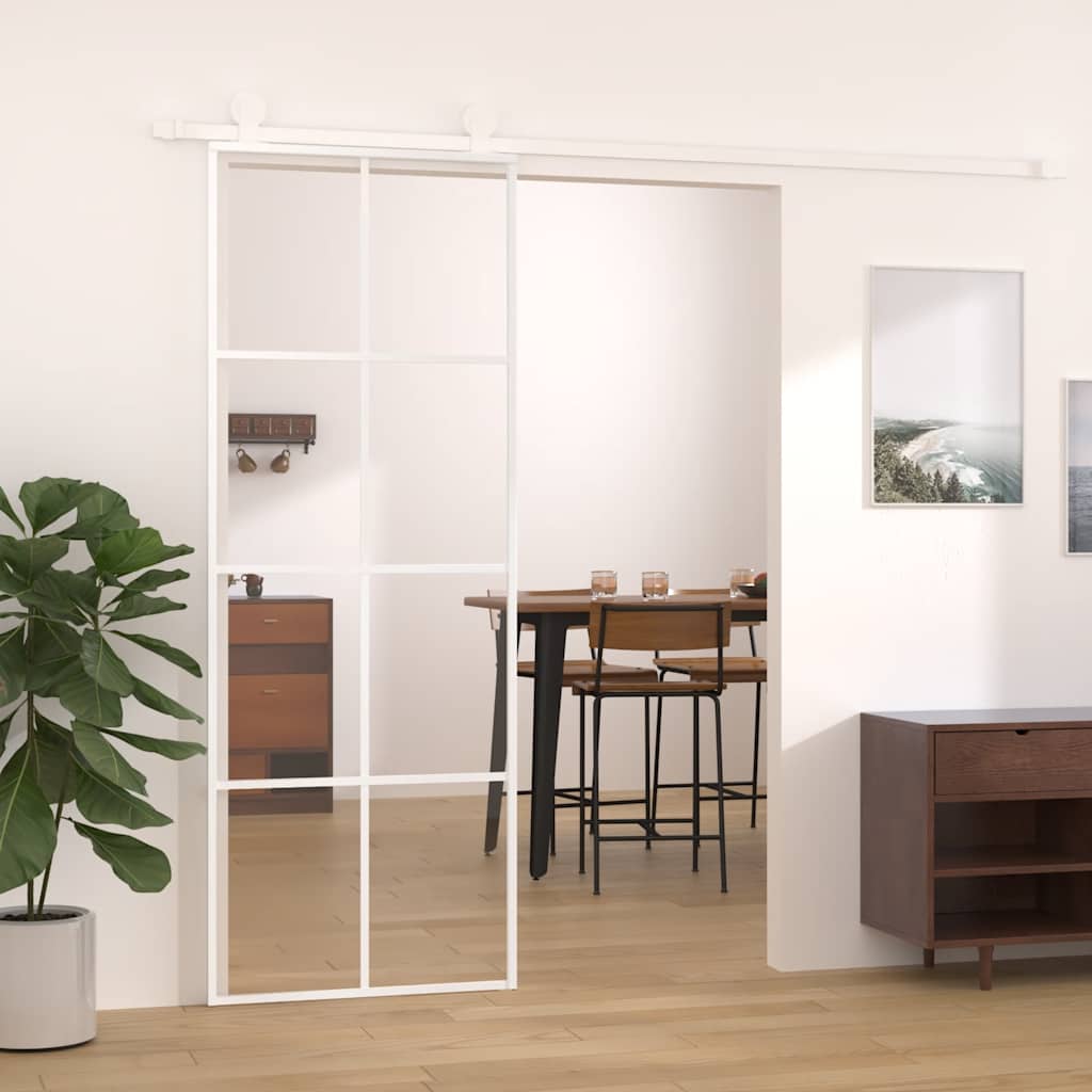 Schuifdeur 102,5X205 Cm Helder Esg-Glas En Aluminium Kleur