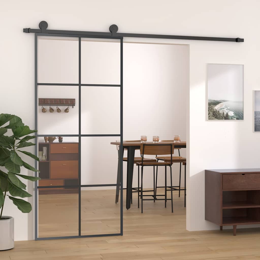 Schuifdeur 102,5X205 Cm Helder Esg-Glas En Aluminium Kleur
