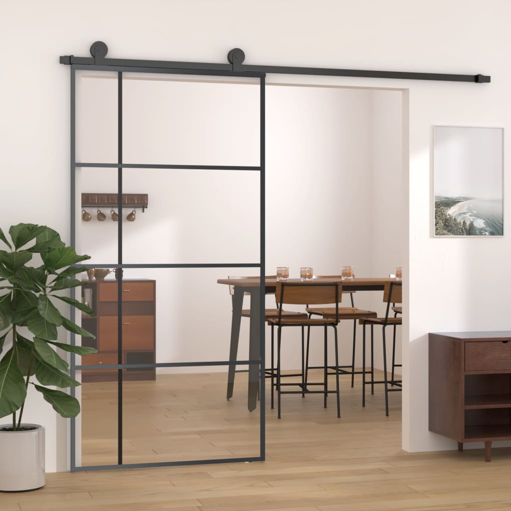 Schuifdeur Helder Esg-Glas En Aluminium Kleurig