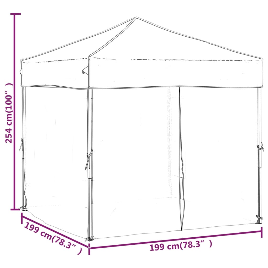 Partytent Inklapbaar Met Zijwanden Kleurig