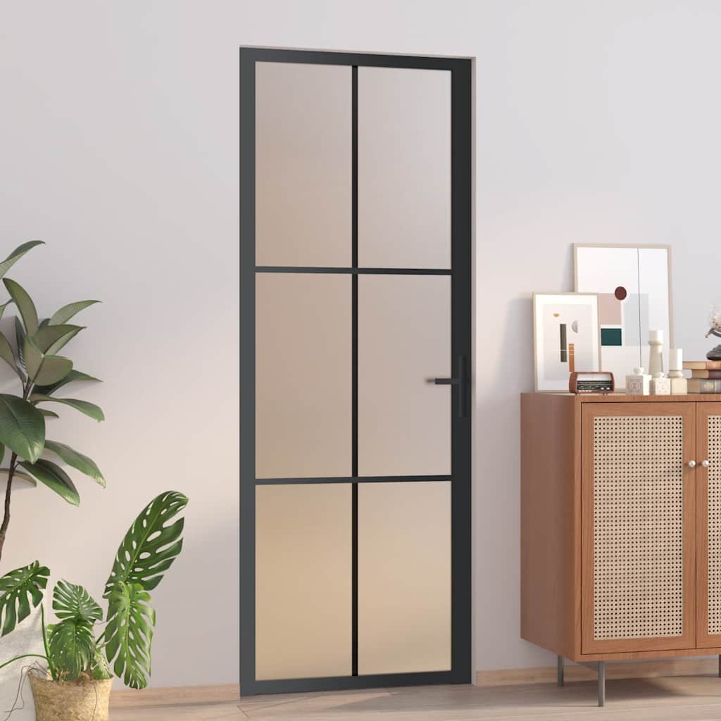 Binnendeur 93X201,5 Cm Esg-Glas En Aluminium Wit