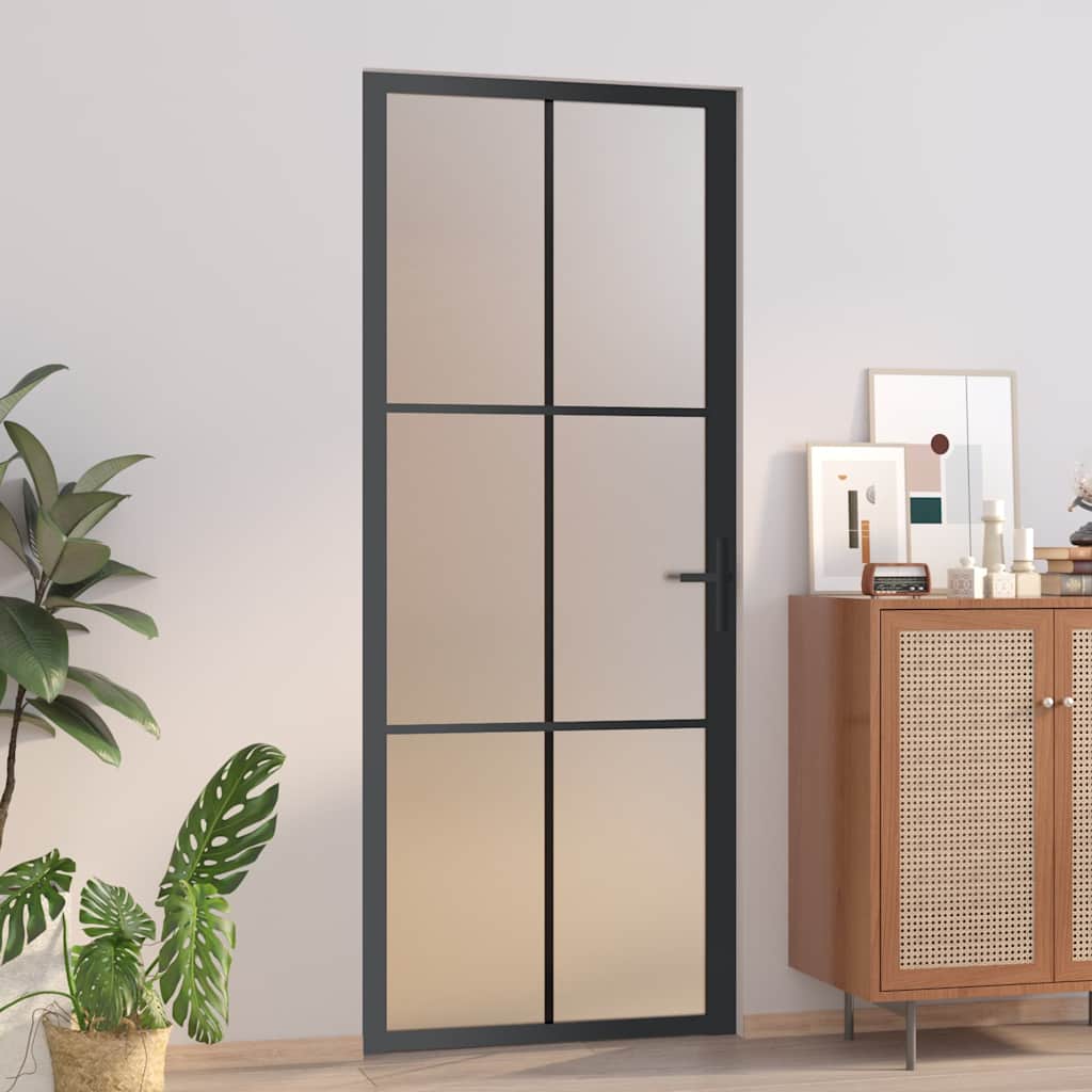 Binnendeur 93X201,5 Cm Esg-Glas En Aluminium Wit