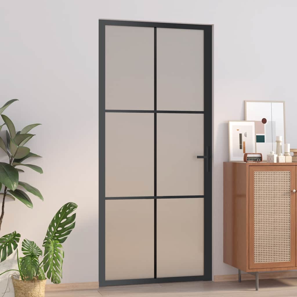 Binnendeur 93X201,5 Cm Esg-Glas En Aluminium Wit