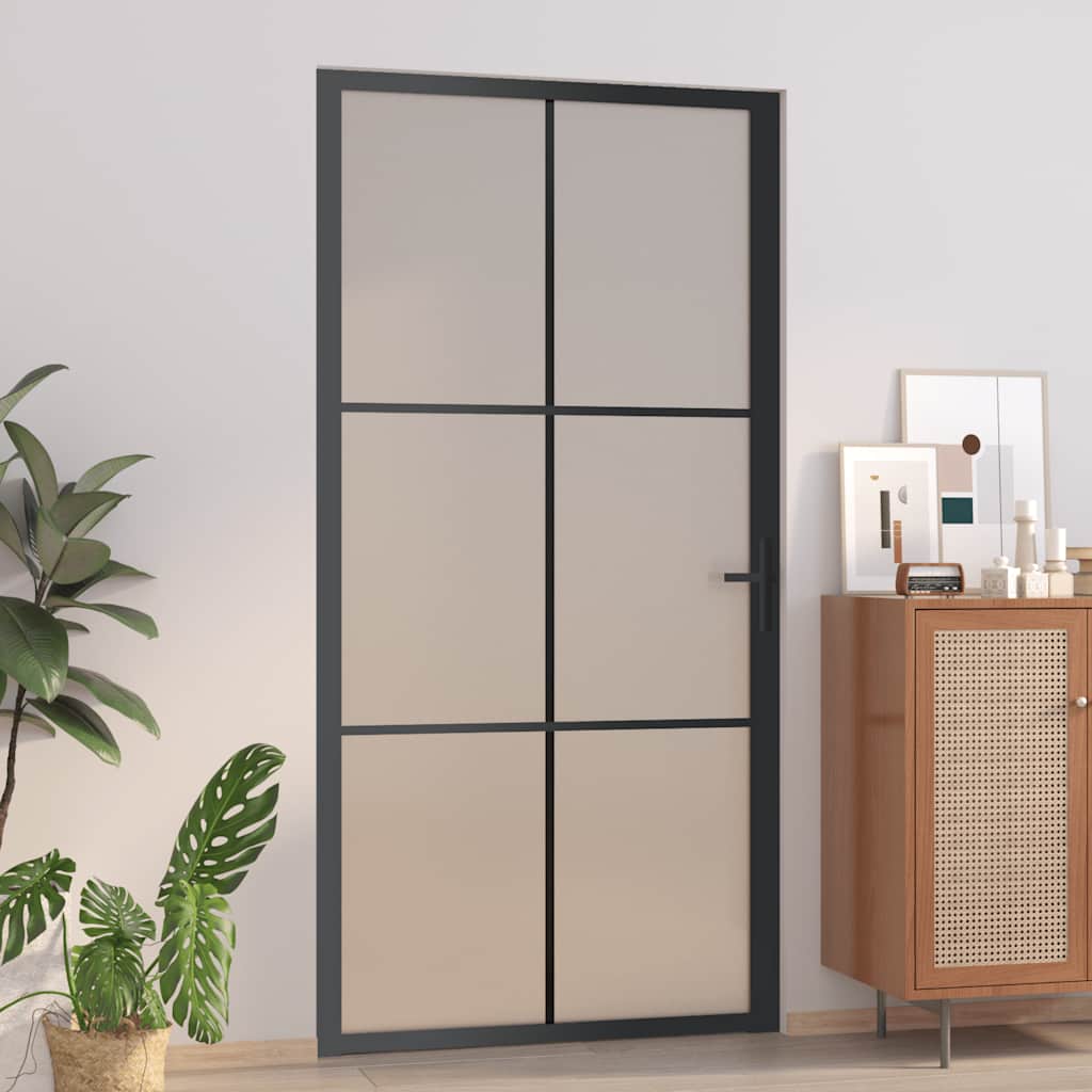 Binnendeur 93X201,5 Cm Esg-Glas En Aluminium Wit