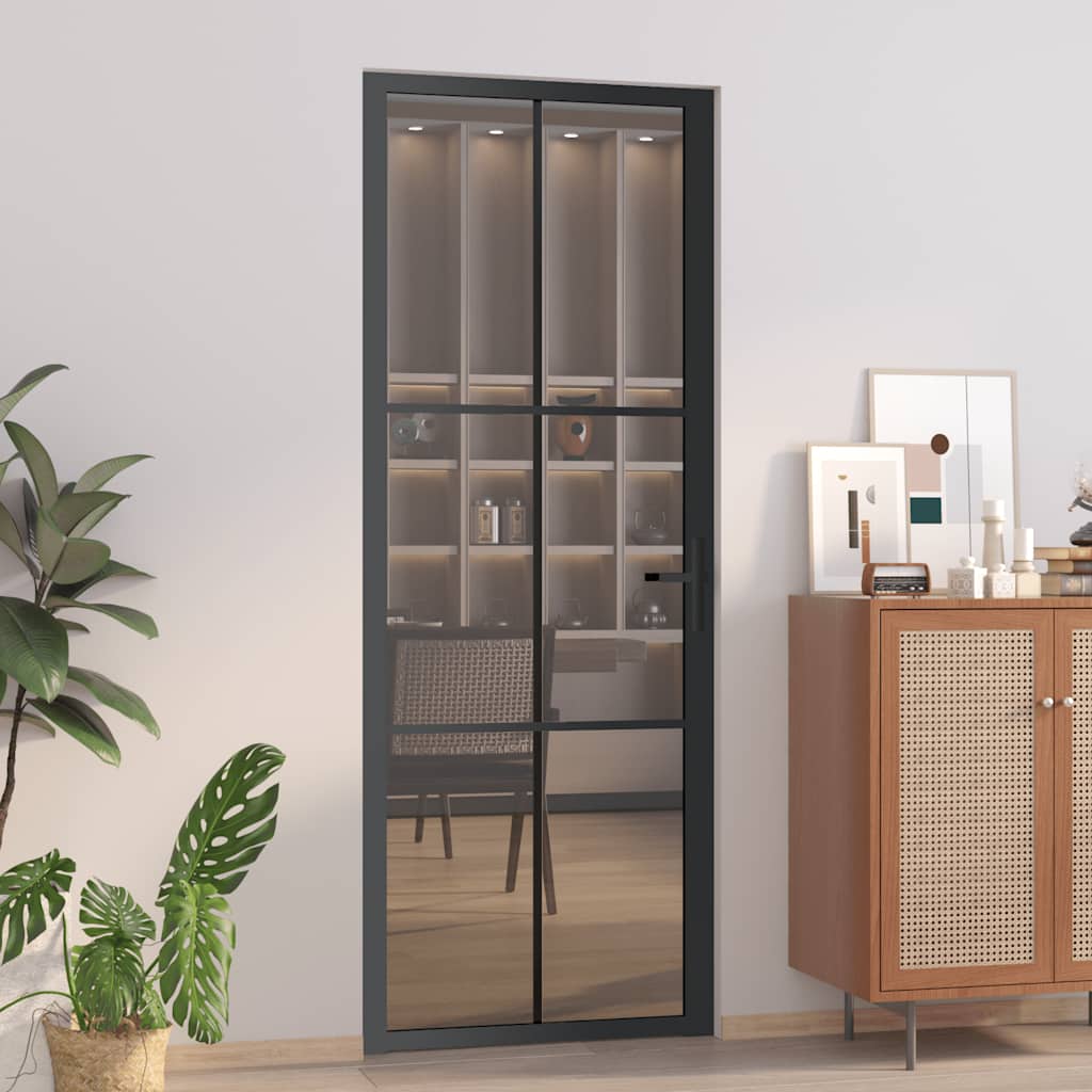 Binnendeur 93X201,5 Cm Esg-Glas En Aluminium Wit
