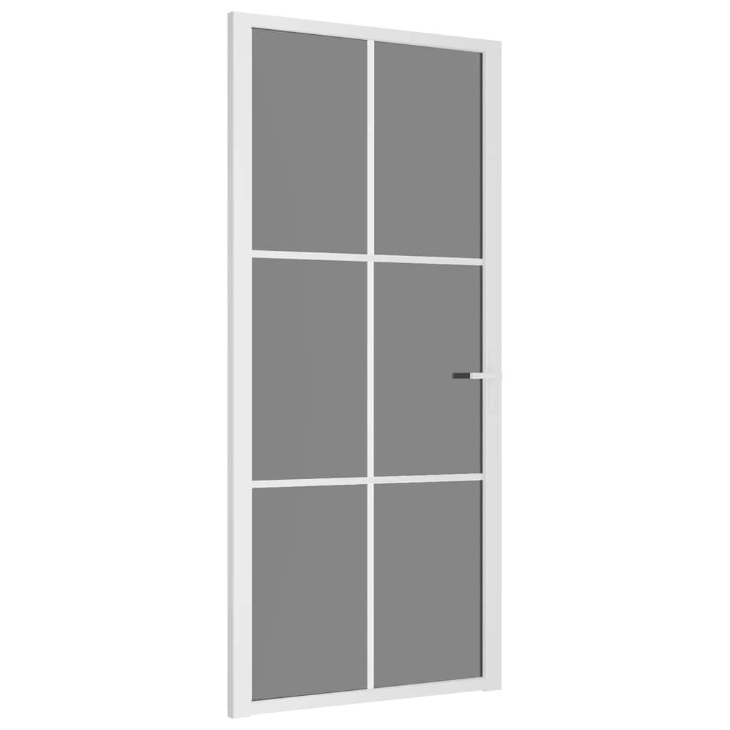 Binnendeur 93X201,5 Cm Esg-Glas En Aluminium Wit