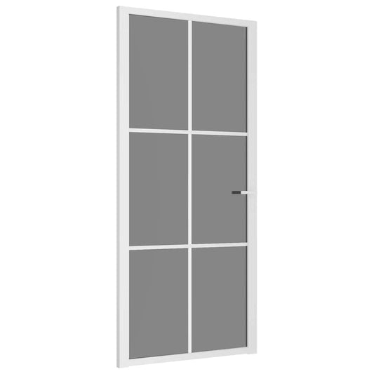 Binnendeur 93X201,5 Cm Esg-Glas En Aluminium Wit