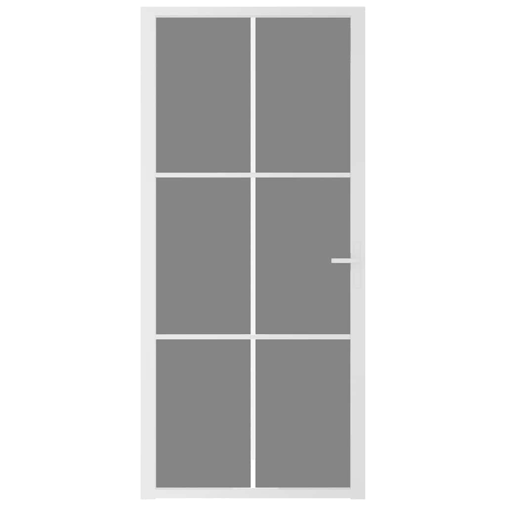 Binnendeur 93X201,5 Cm Esg-Glas En Aluminium Wit