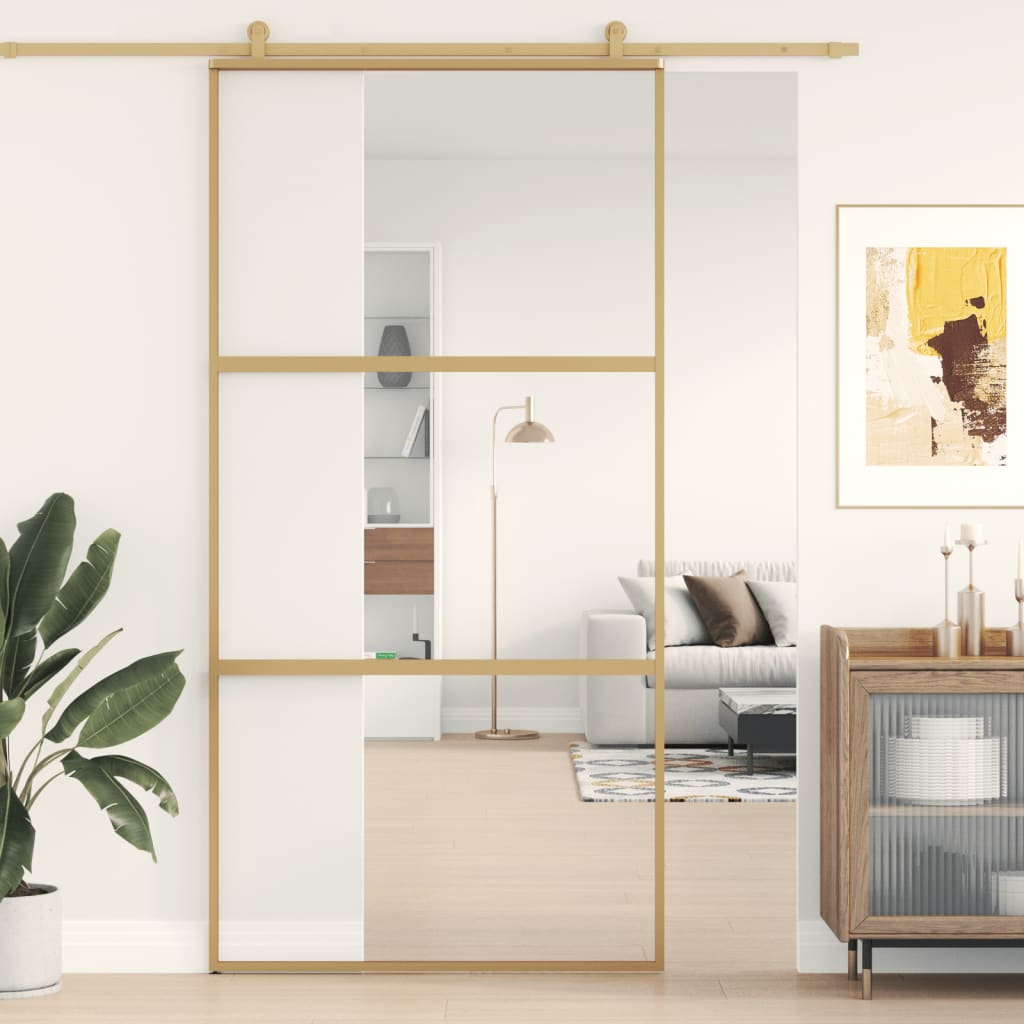 Schuifdeur Helder Esg-Glas En Aluminium Kleurig