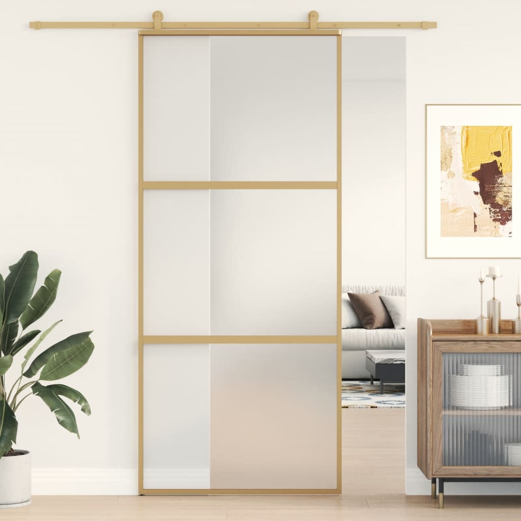 Schuifdeur Helder Esg-Glas En Aluminium Kleurig