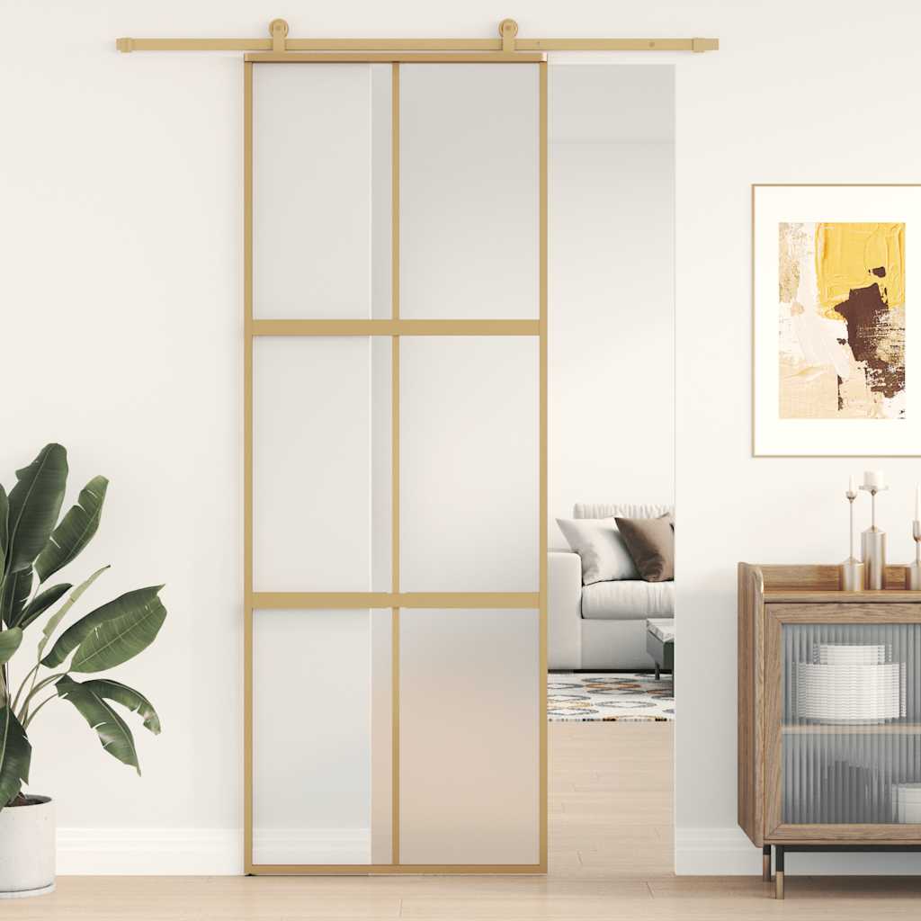 Schuifdeur Helder Esg-Glas En Aluminium Kleurig