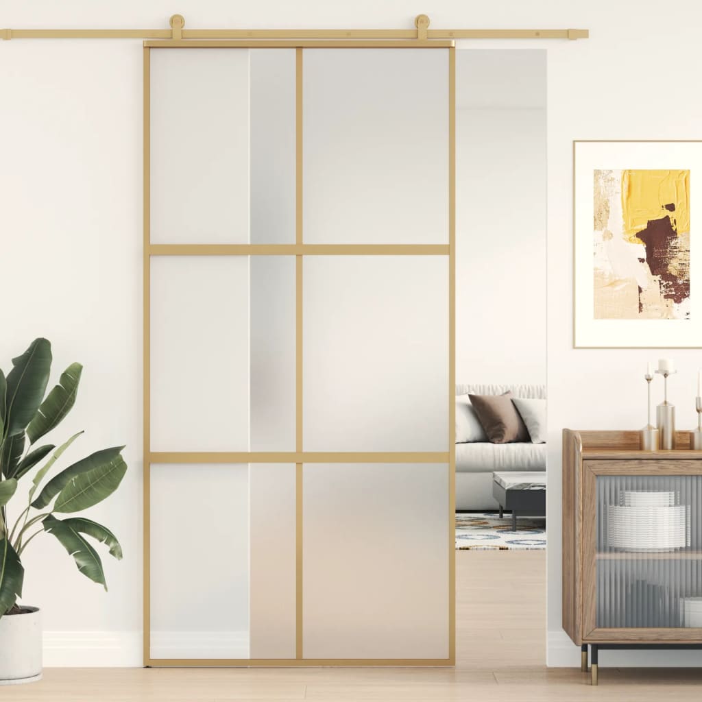 Schuifdeur Helder Esg-Glas En Aluminium Kleurig