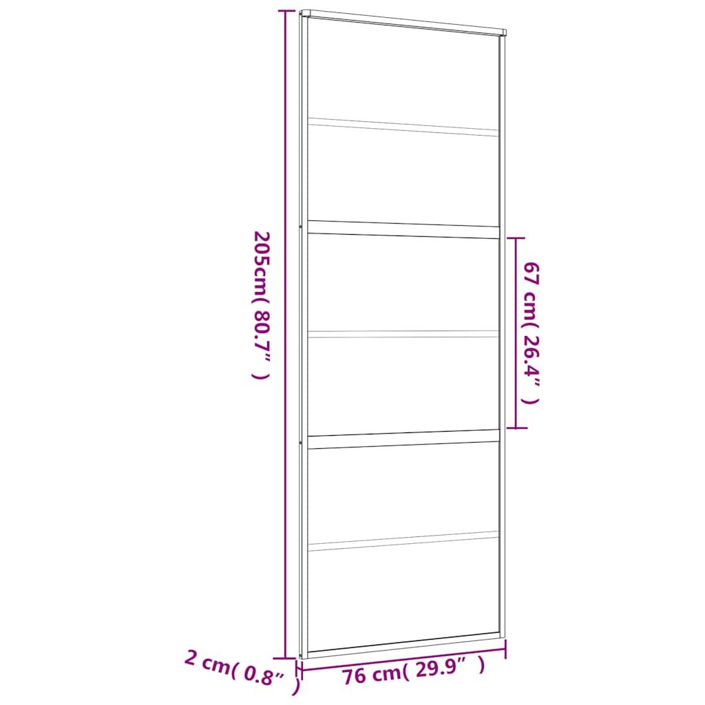 Schuifdeur Helder Esg-Glas En Aluminium Kleurig