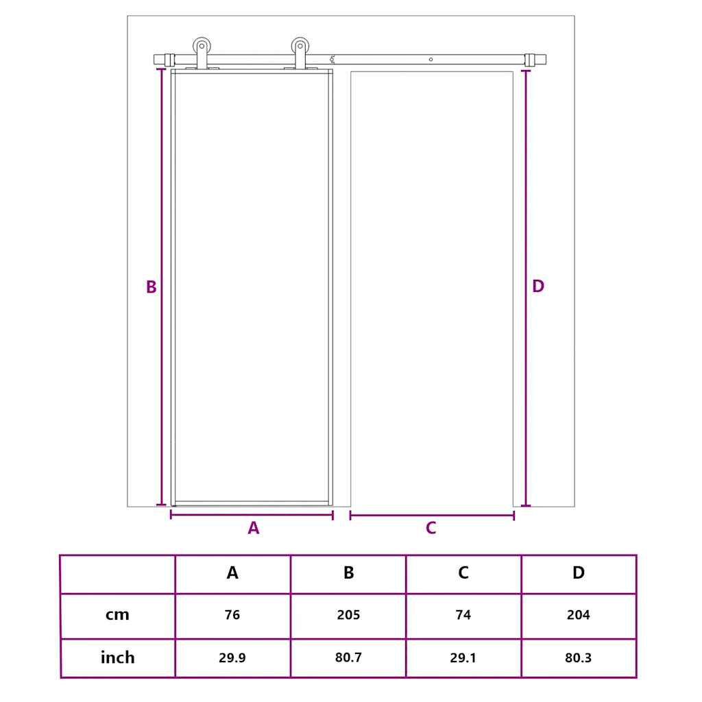 Schuifdeur Helder Esg-Glas En Aluminium Kleurig