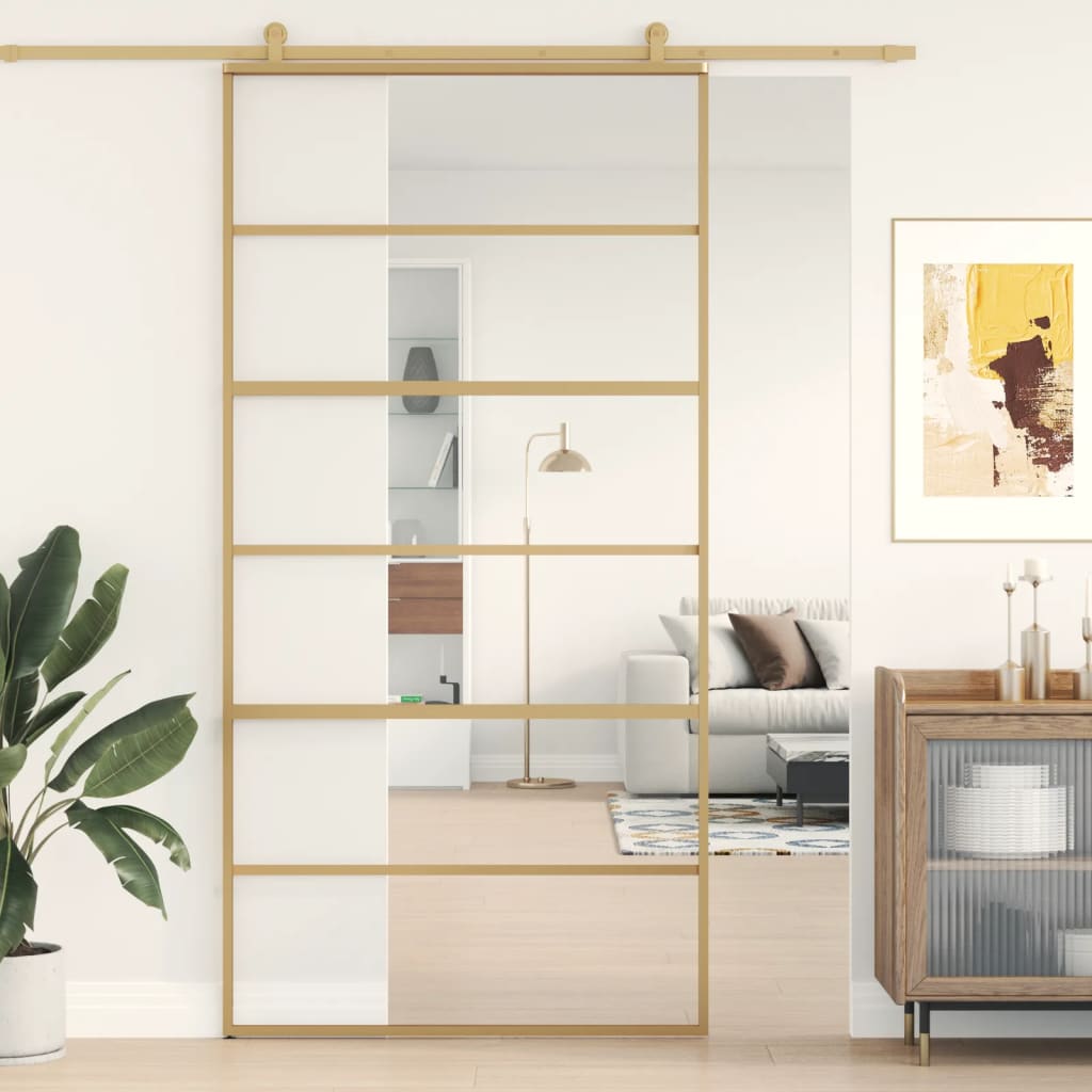Schuifdeur Helder Esg-Glas En Aluminium Kleurig