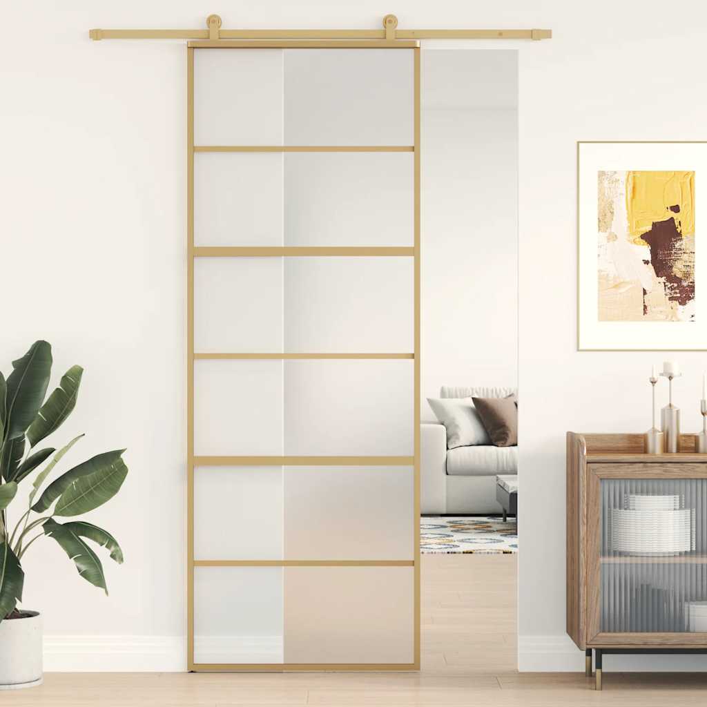 Schuifdeur Helder Esg-Glas En Aluminium Kleurig