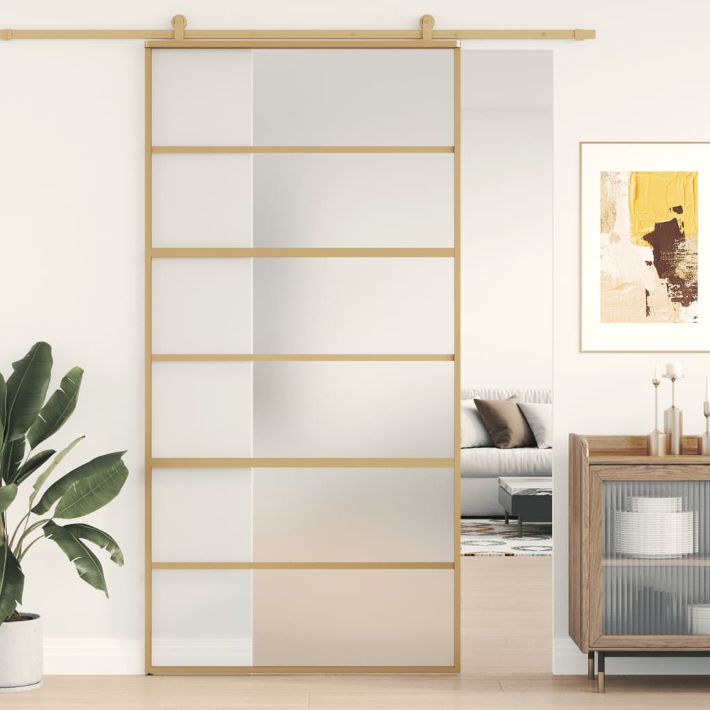 Schuifdeur Helder Esg-Glas En Aluminium Kleurig