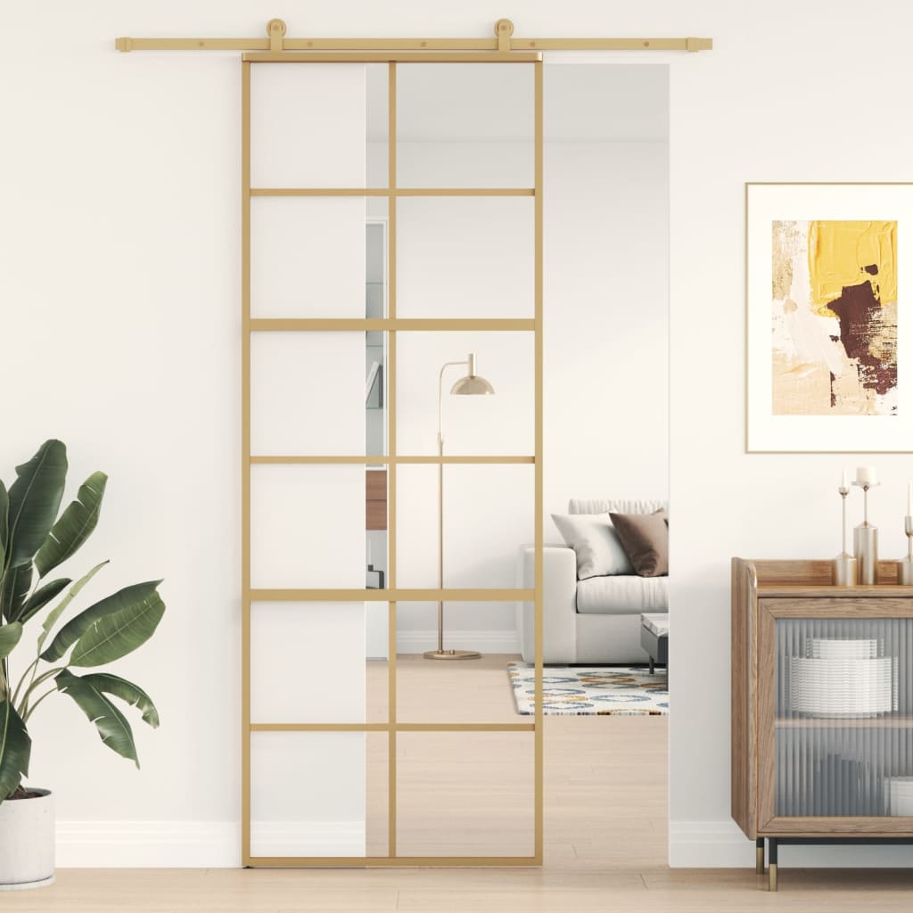 Schuifdeur Helder Esg-Glas En Aluminium Kleurig