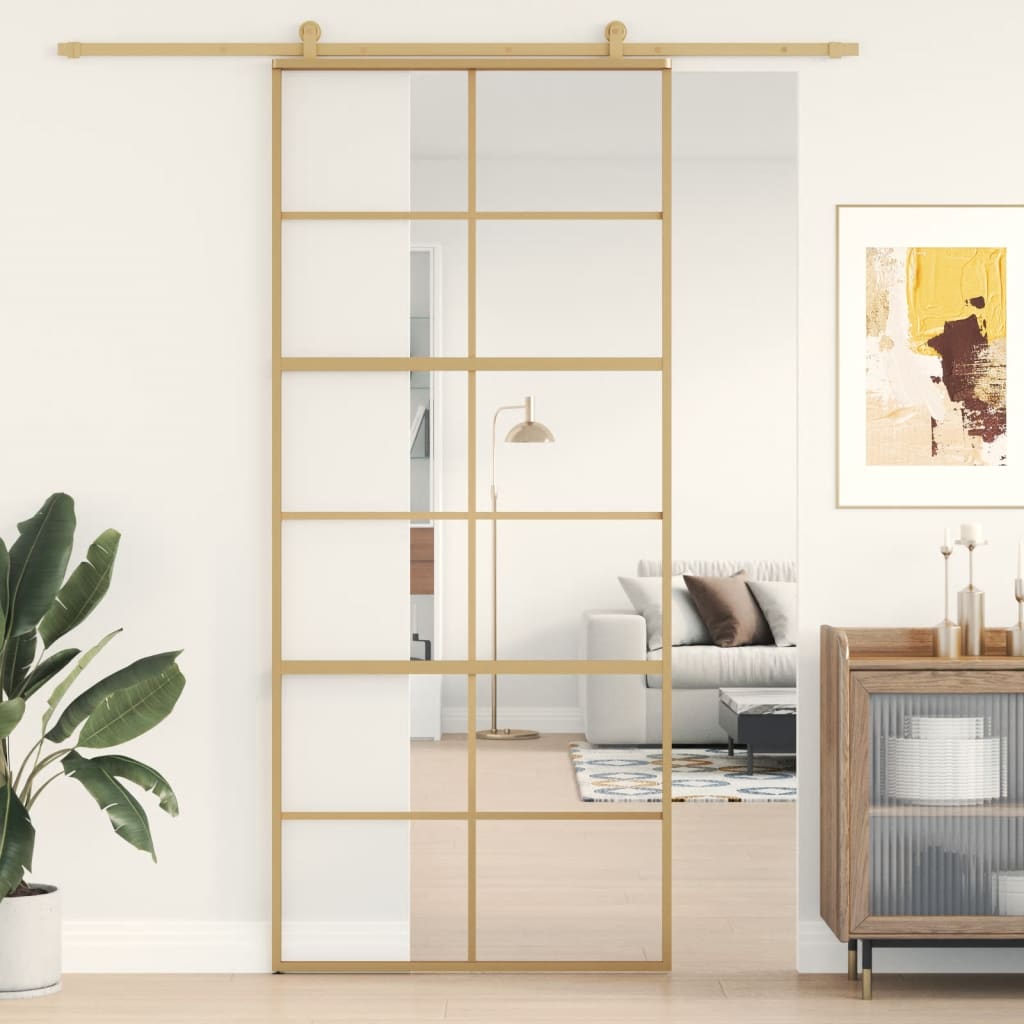 Schuifdeur Helder Esg-Glas En Aluminium Kleurig