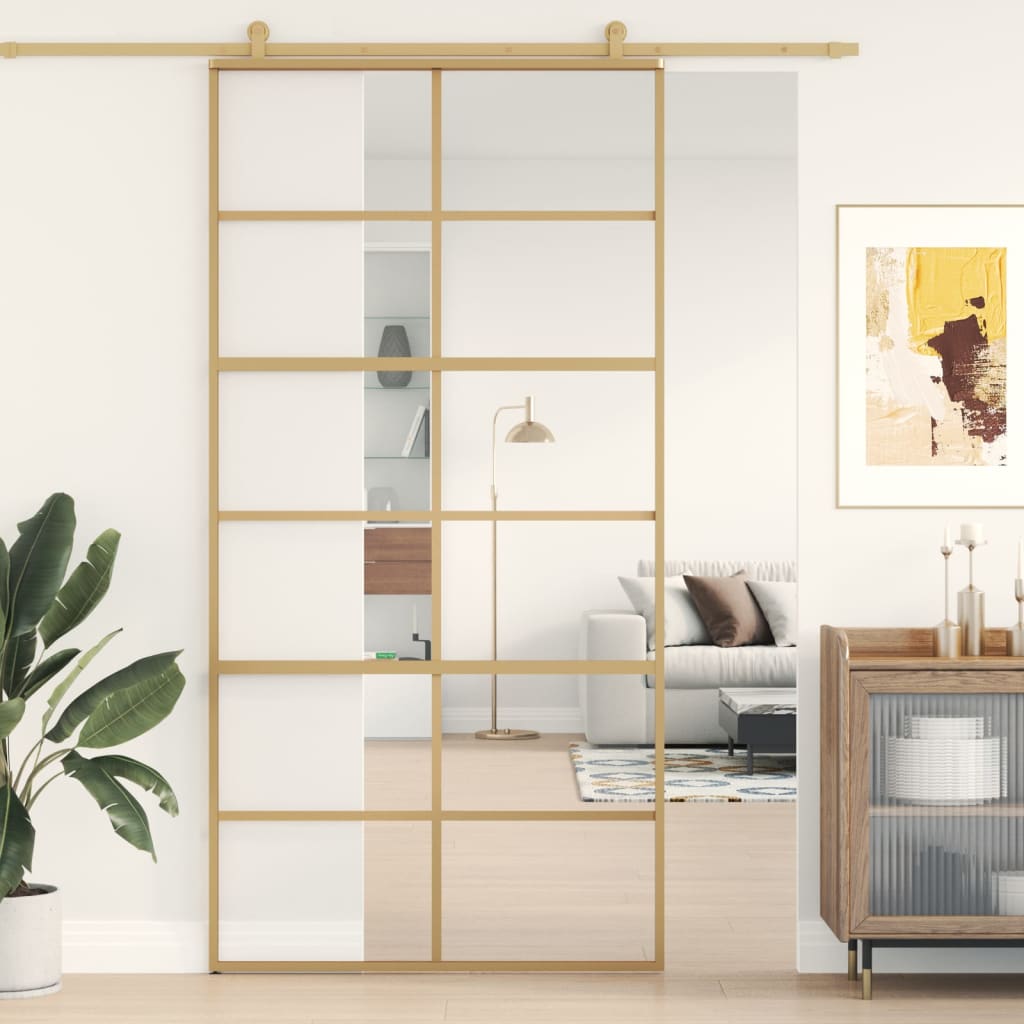 Schuifdeur Helder Esg-Glas En Aluminium Kleurig