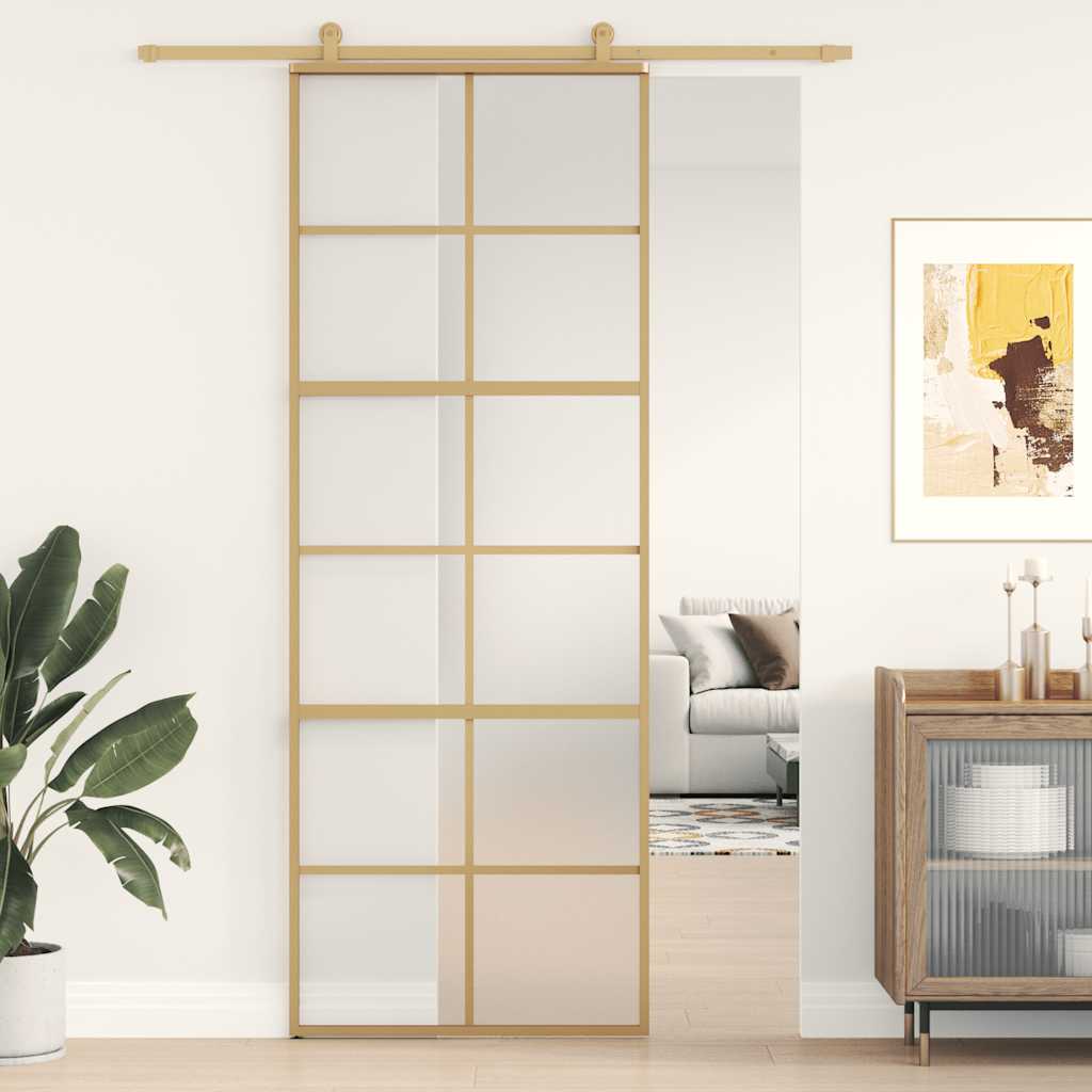 Schuifdeur Helder Esg-Glas En Aluminium Kleurig