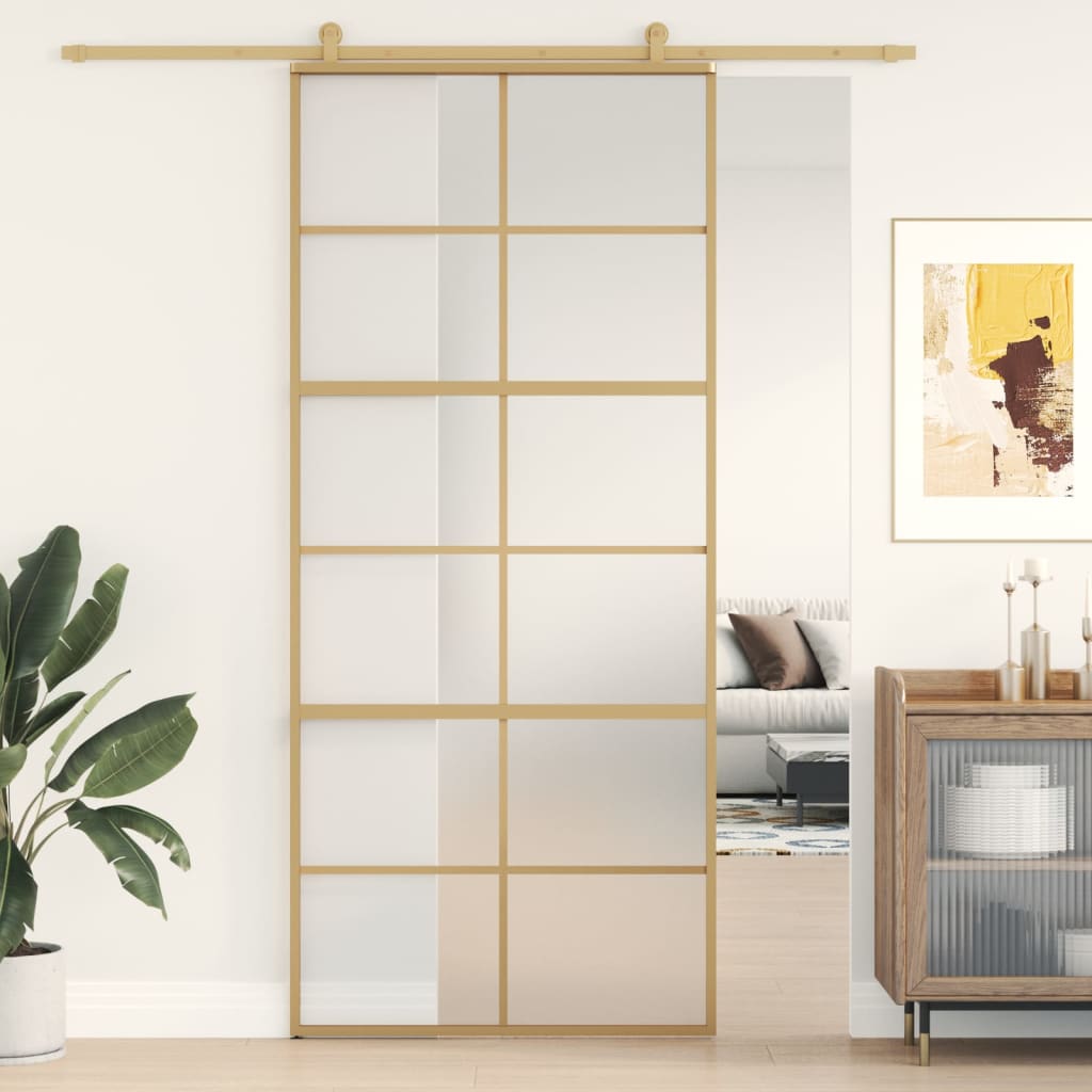 Schuifdeur Helder Esg-Glas En Aluminium Kleurig