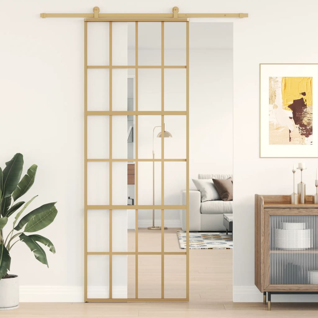 Schuifdeur Helder Esg-Glas En Aluminium Kleurig