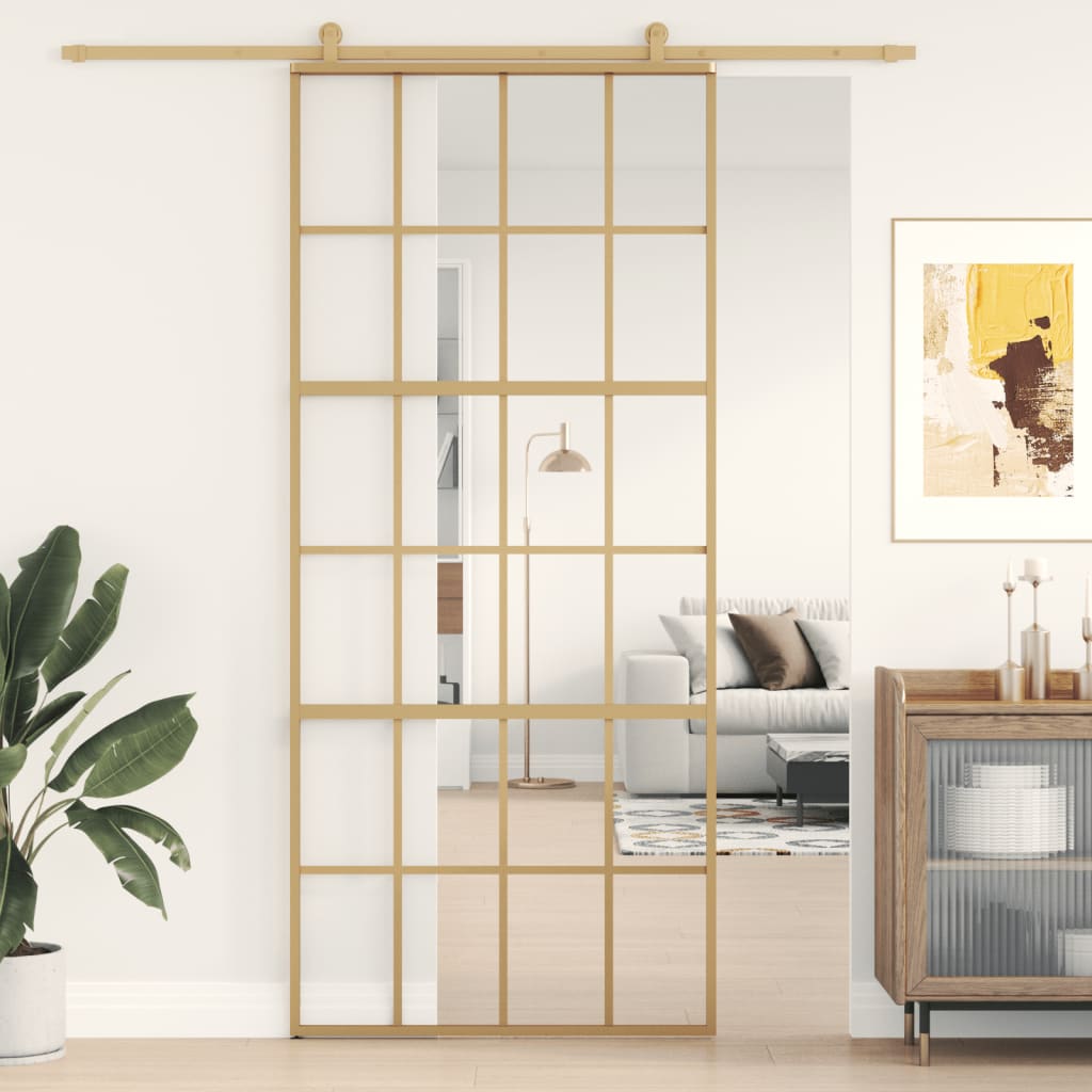Schuifdeur Helder Esg-Glas En Aluminium Kleurig
