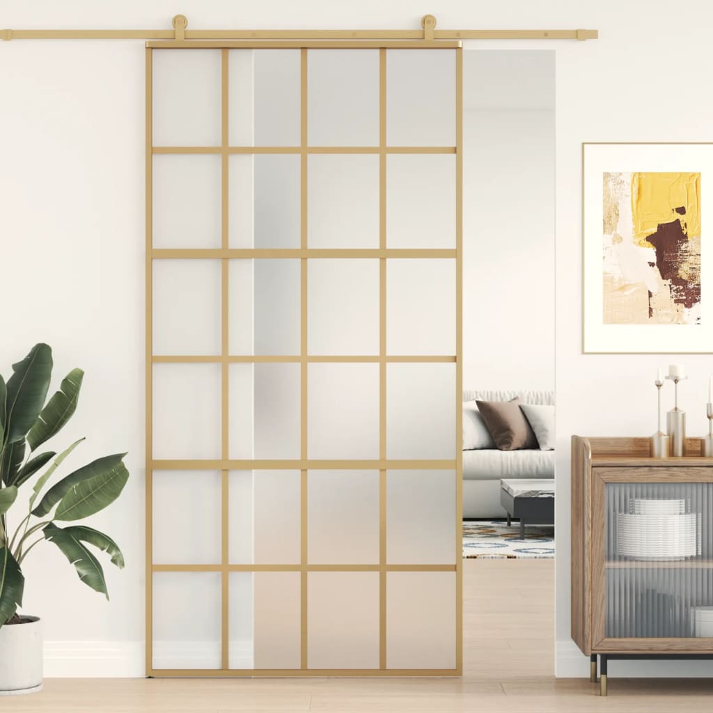 Schuifdeur Helder Esg-Glas En Aluminium Kleurig