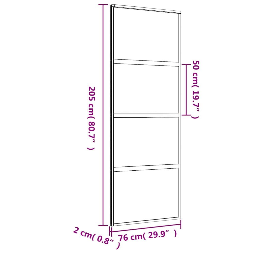 Schuifdeur Helder Esg-Glas En Aluminium Kleurig