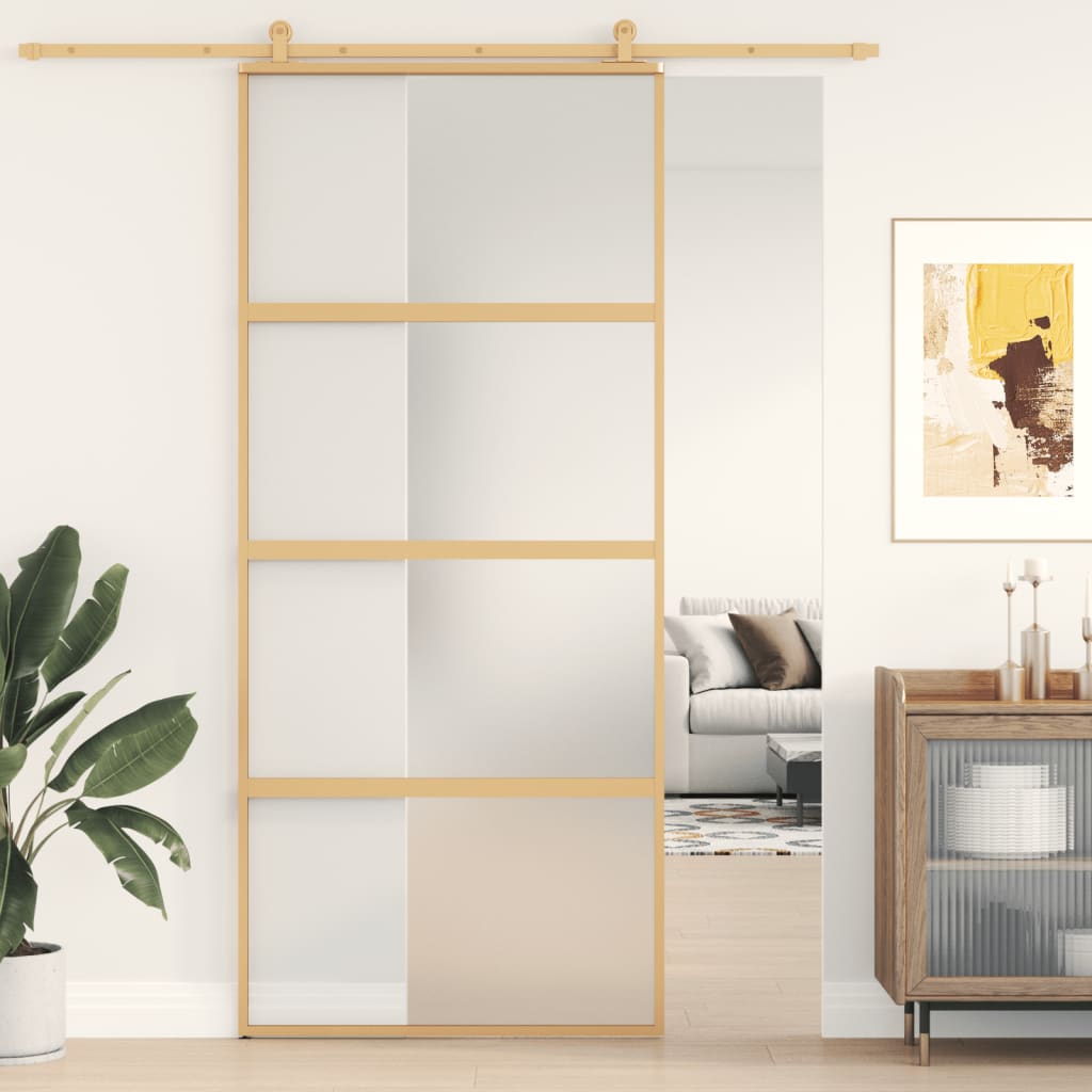 Schuifdeur 102,5X205 Cm Esg-Glas En Aluminium Kleurig