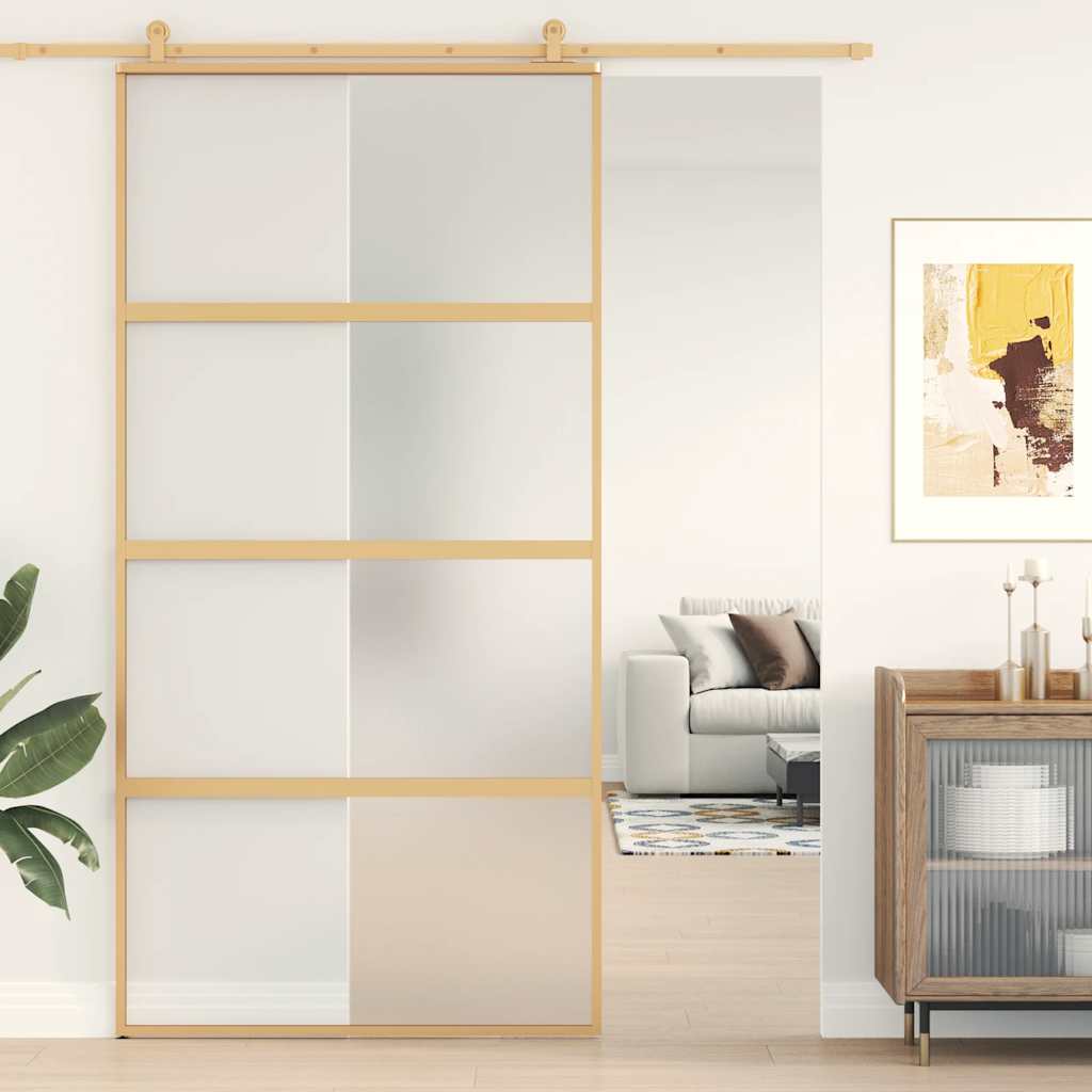 Schuifdeur 102,5X205 Cm Esg-Glas En Aluminium Kleurig