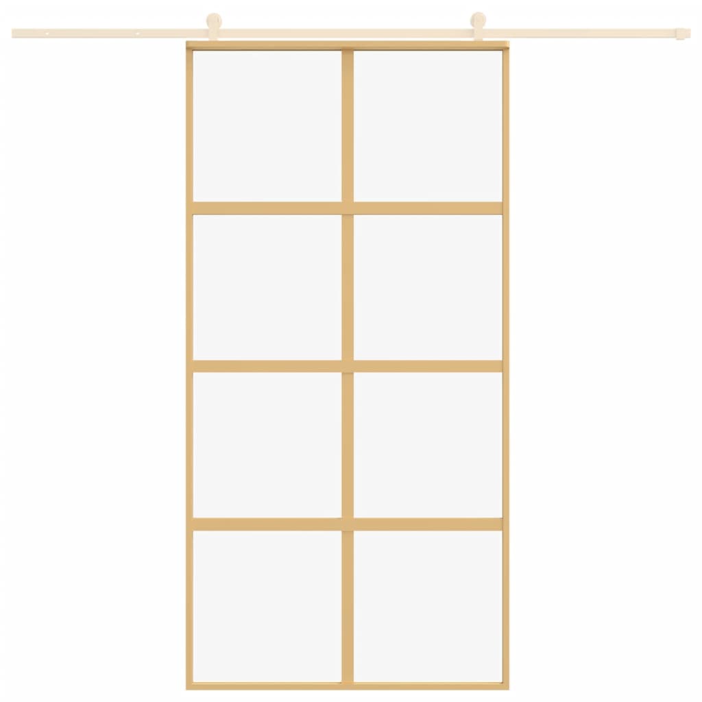 Schuifdeur 102,5X205 Cm Helder Esg-Glas En Aluminium Kleur