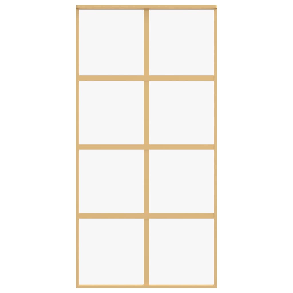 Schuifdeur 102,5X205 Cm Helder Esg-Glas En Aluminium Kleur