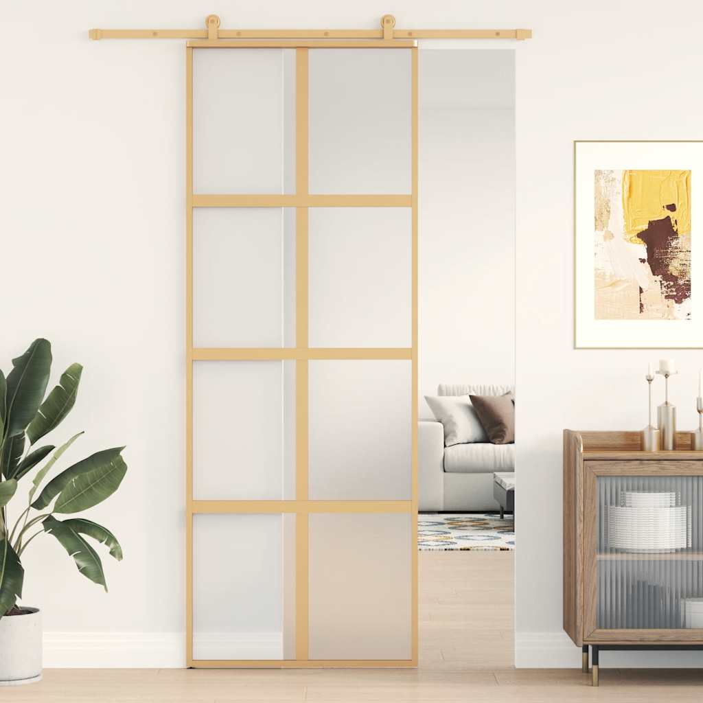 Schuifdeur Esg-Glas En Aluminium Kleurig