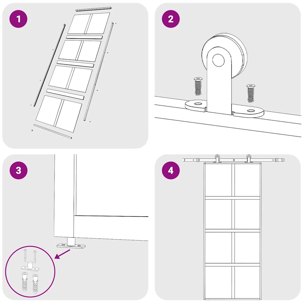 Schuifdeur Esg-Glas En Aluminium Kleurig
