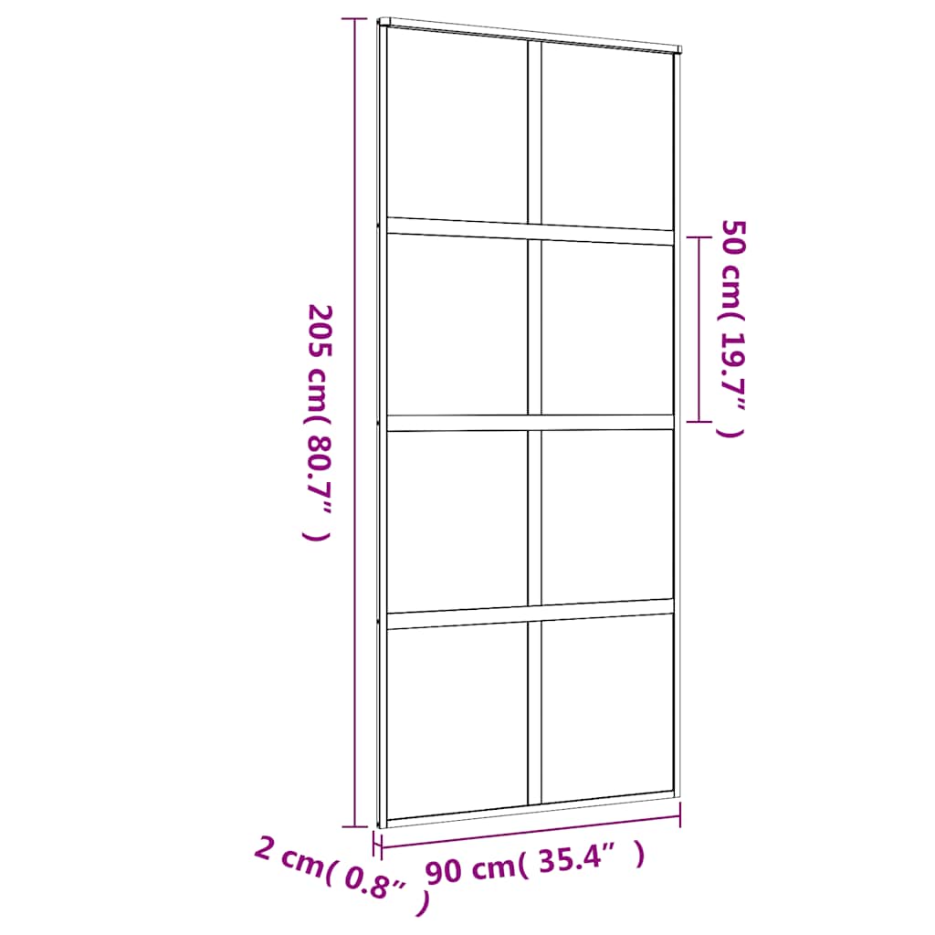 Schuifdeur Esg-Glas En Aluminium Kleurig