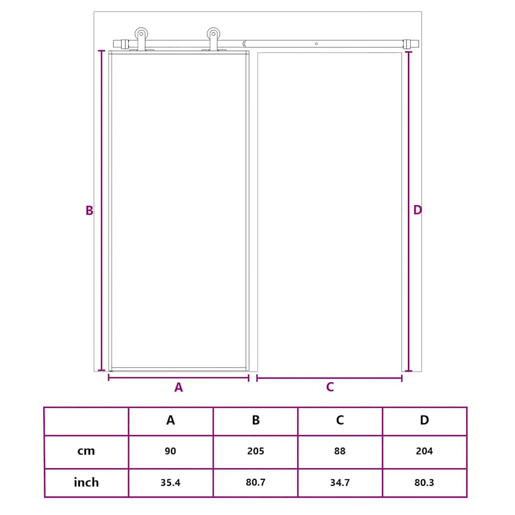 Schuifdeur Esg-Glas En Aluminium Kleurig