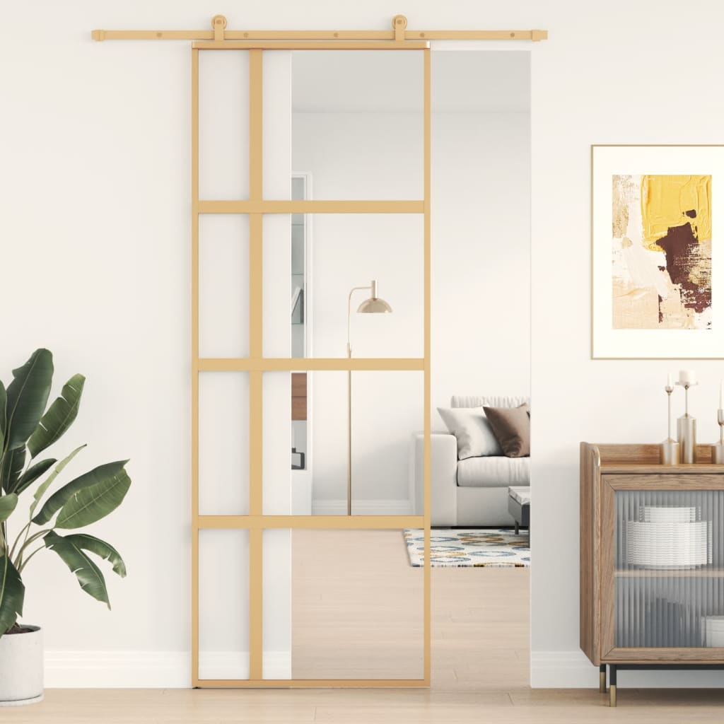 Schuifdeur Helder Esg-Glas En Aluminium Kleurig