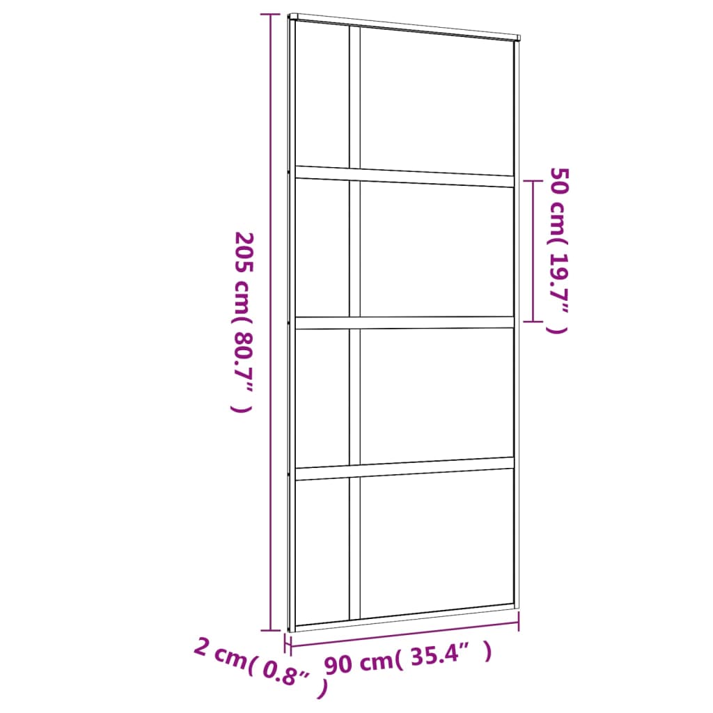 Schuifdeur Helder Esg-Glas En Aluminium Kleurig