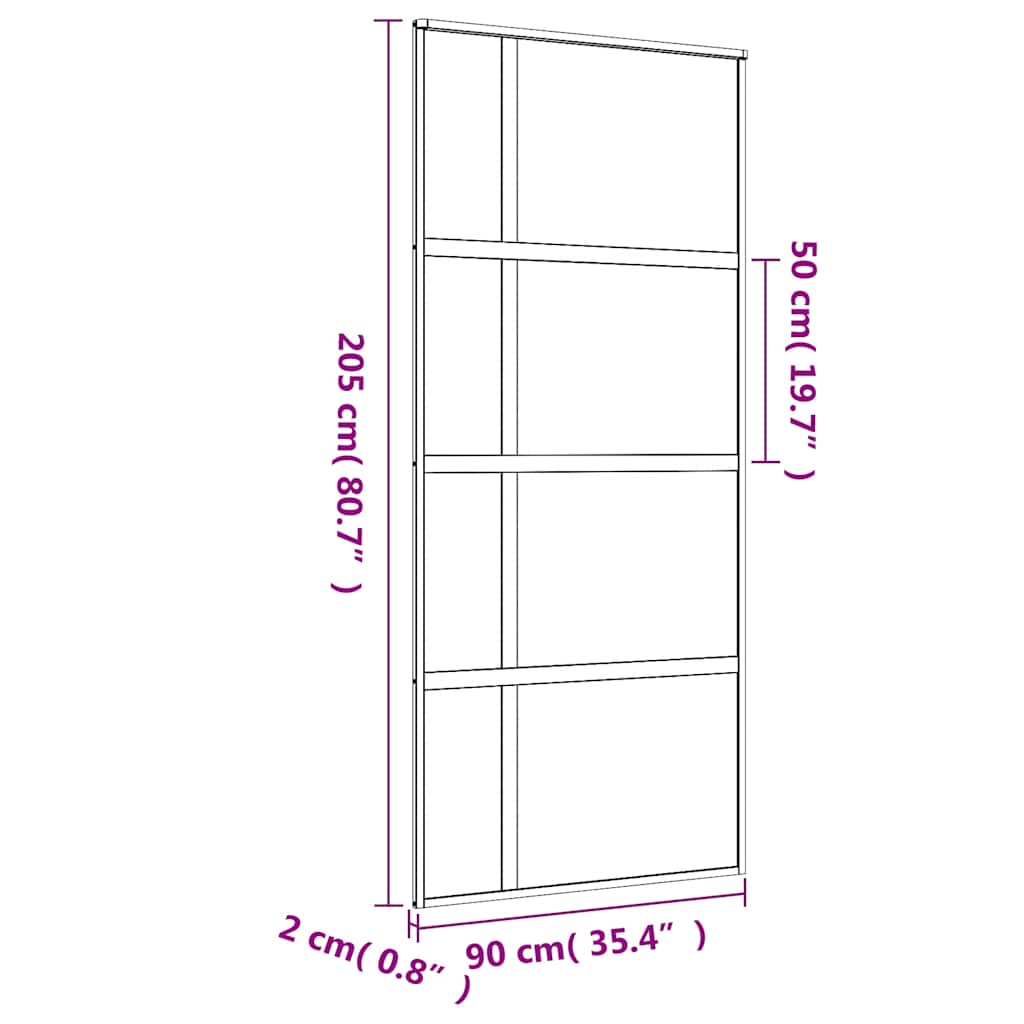 Schuifdeur Helder Esg-Glas En Aluminium Kleurig